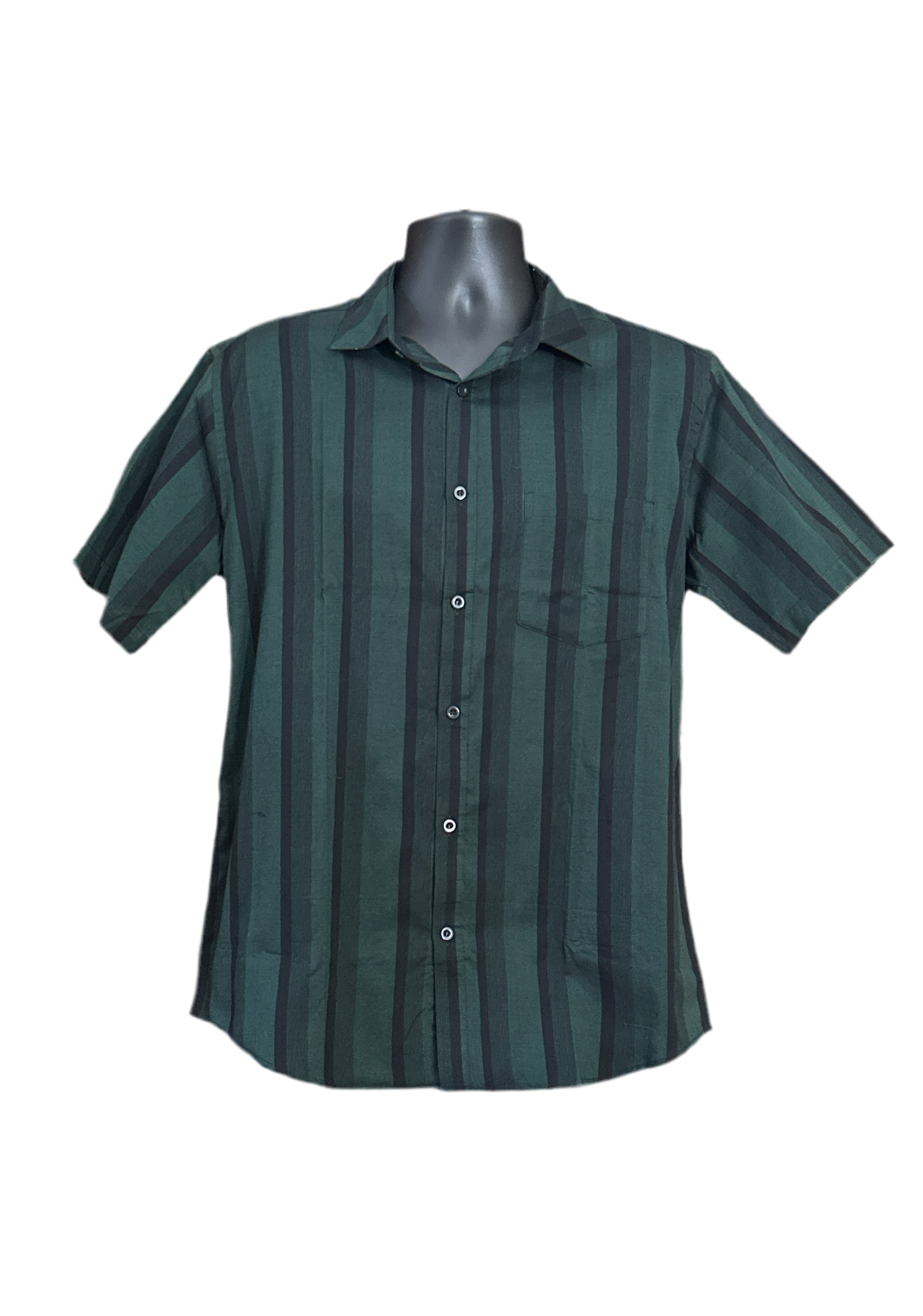 Dark Green and Blue Striped Shirt