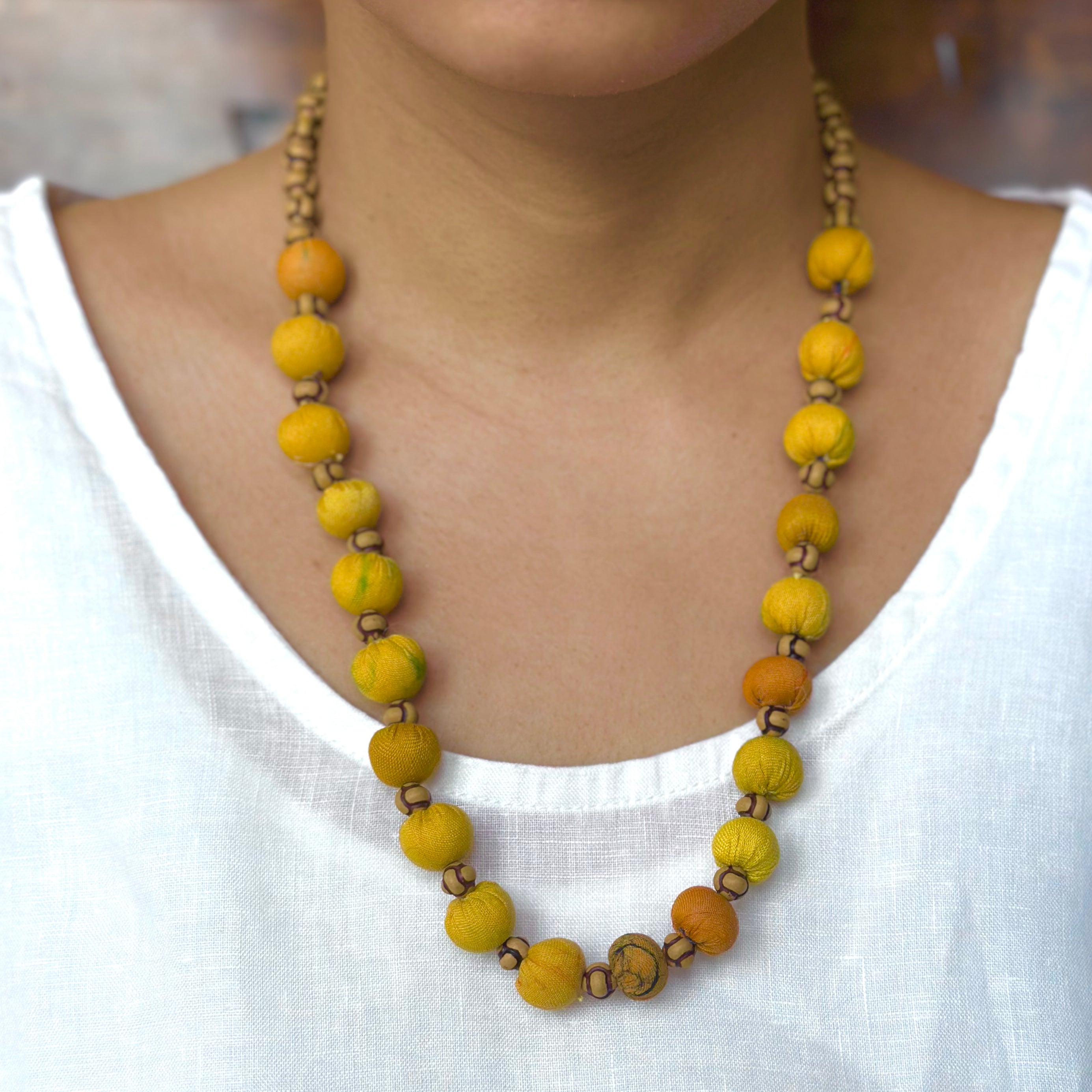 Handloom Necklace in Amber