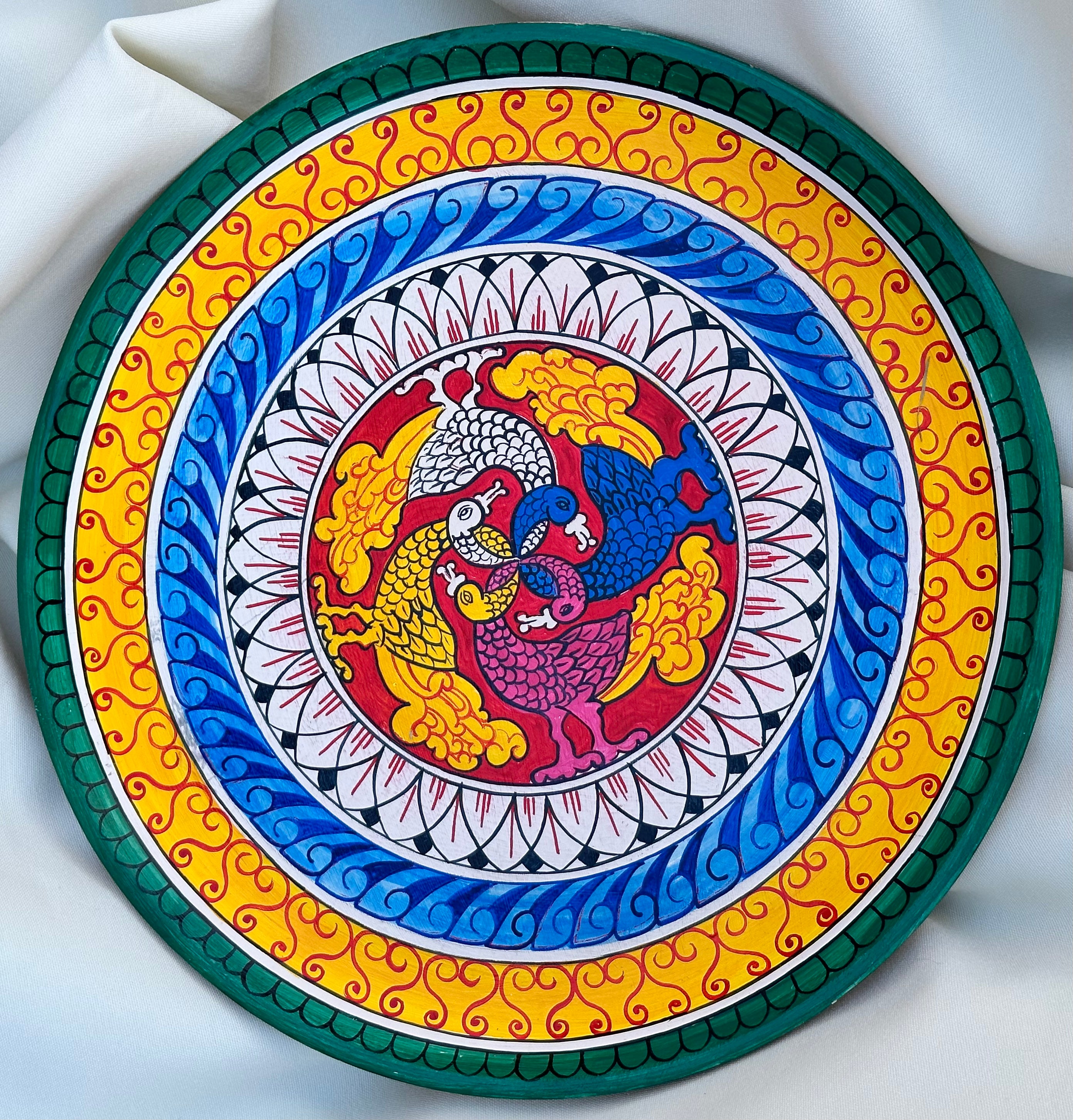 Decorative Plate with Peacocks