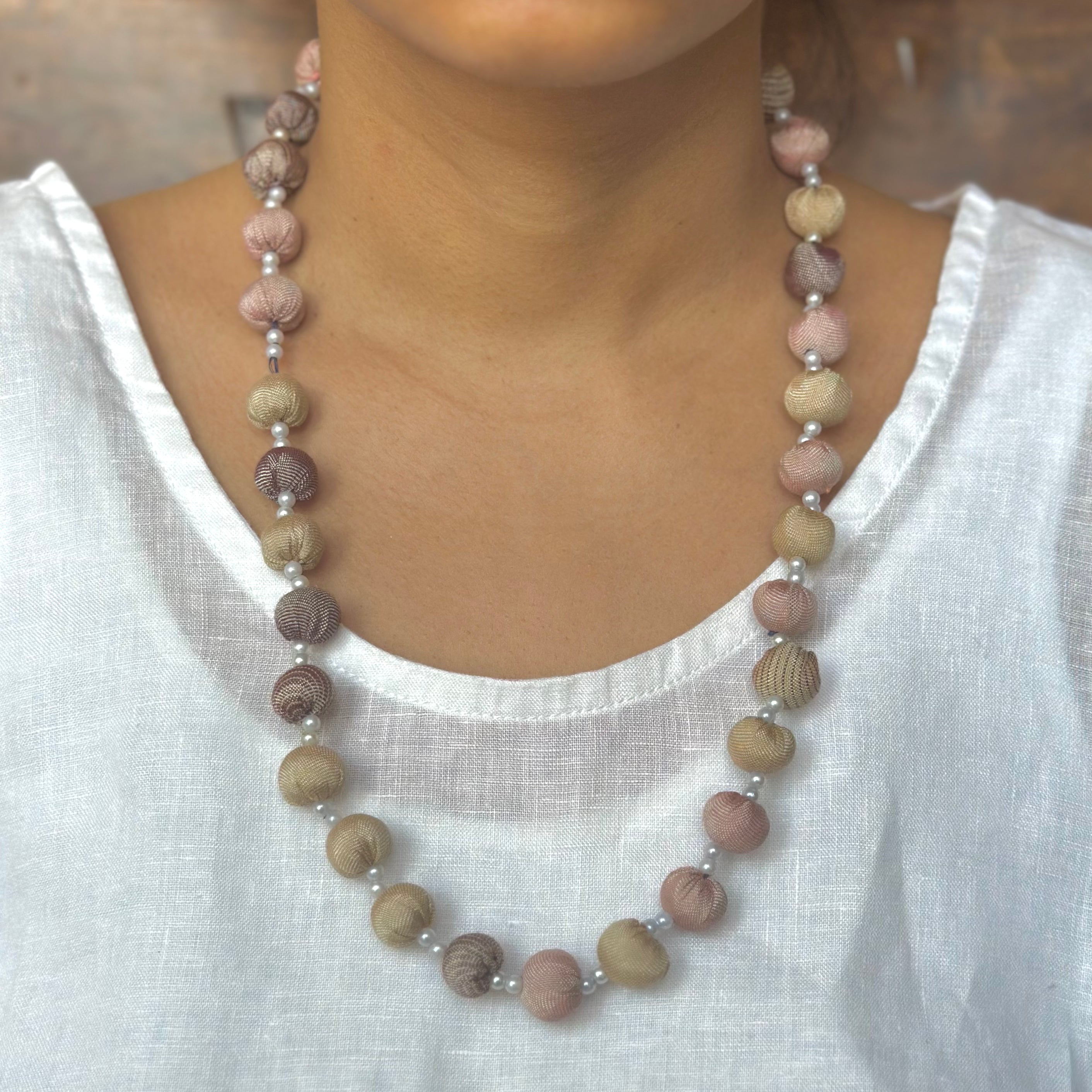 Handloom Necklace in Pearl