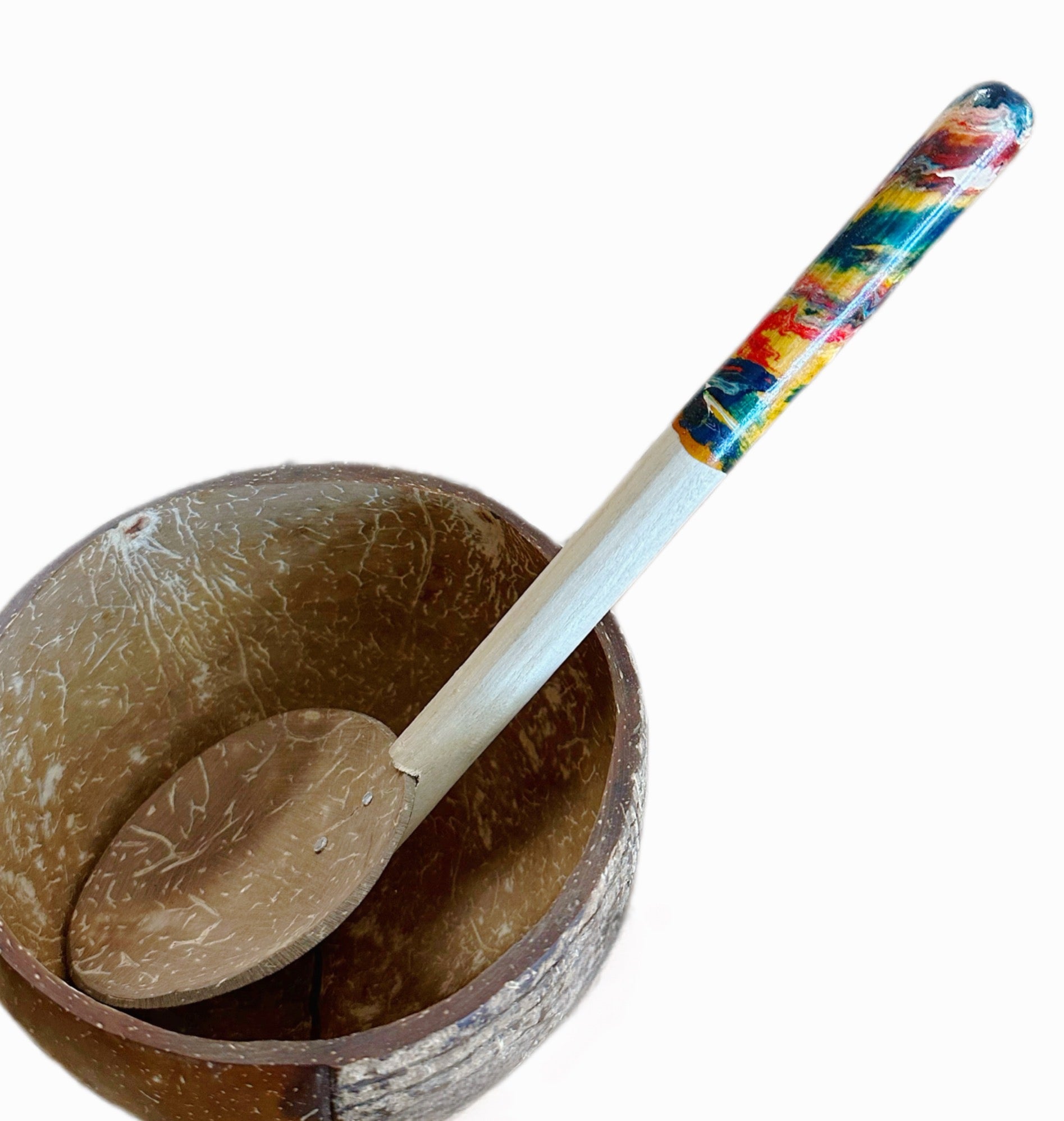 Coconut Spoon with Colors Handle