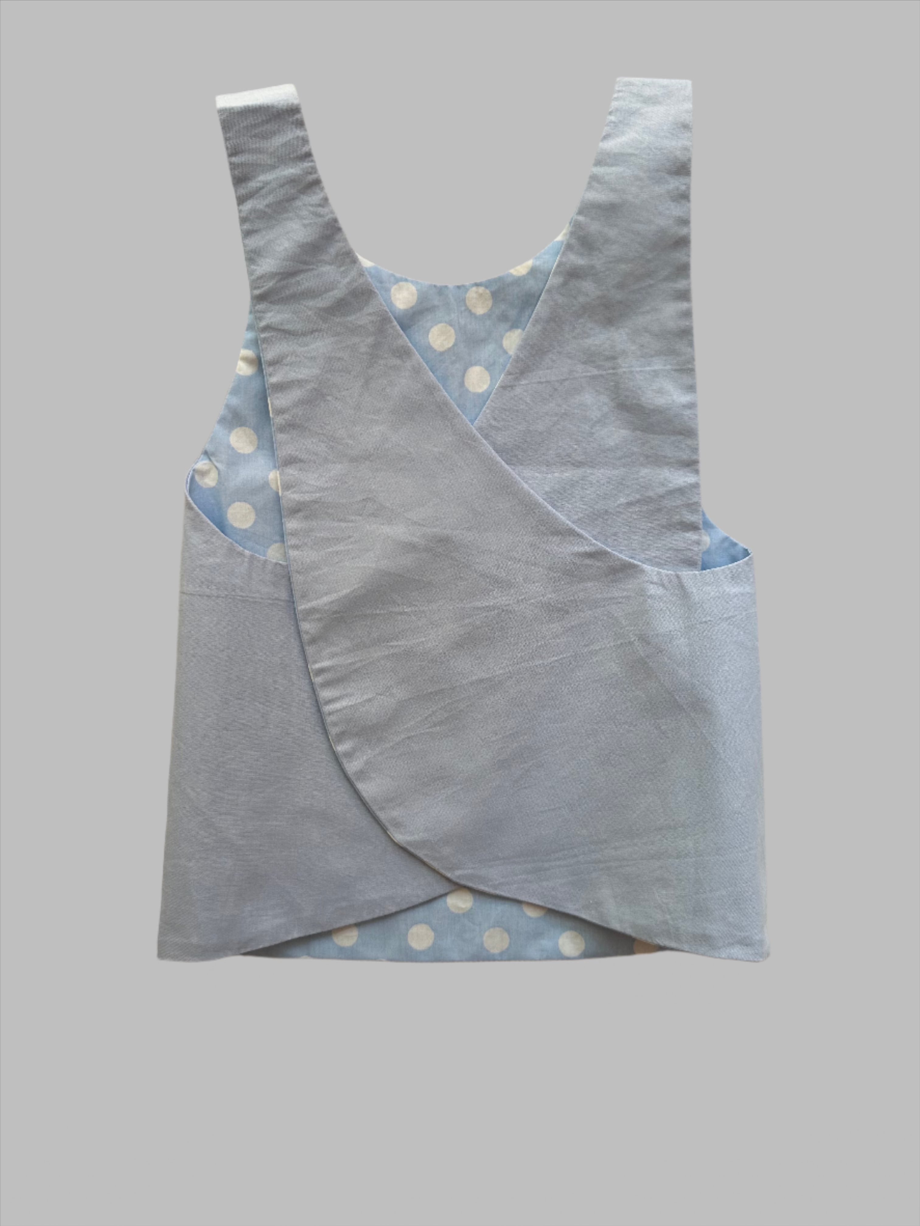 Blue Polkadot Reversible Baby's Top and Bottom