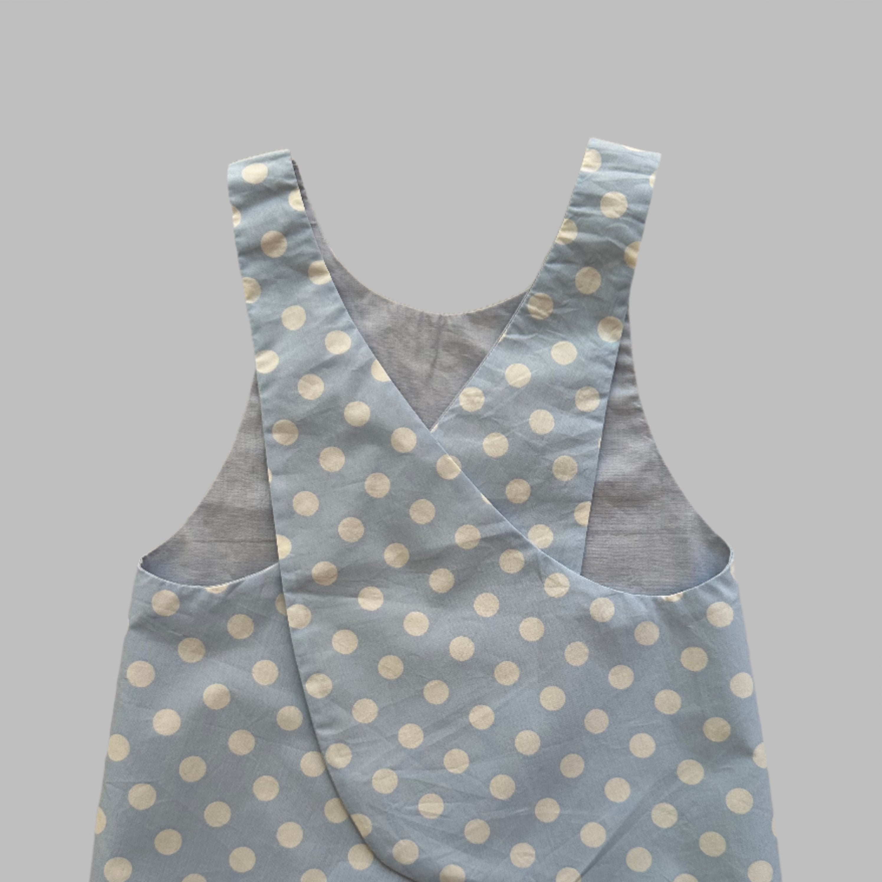 Blue Polkadot Reversible Baby's Top and Bottom