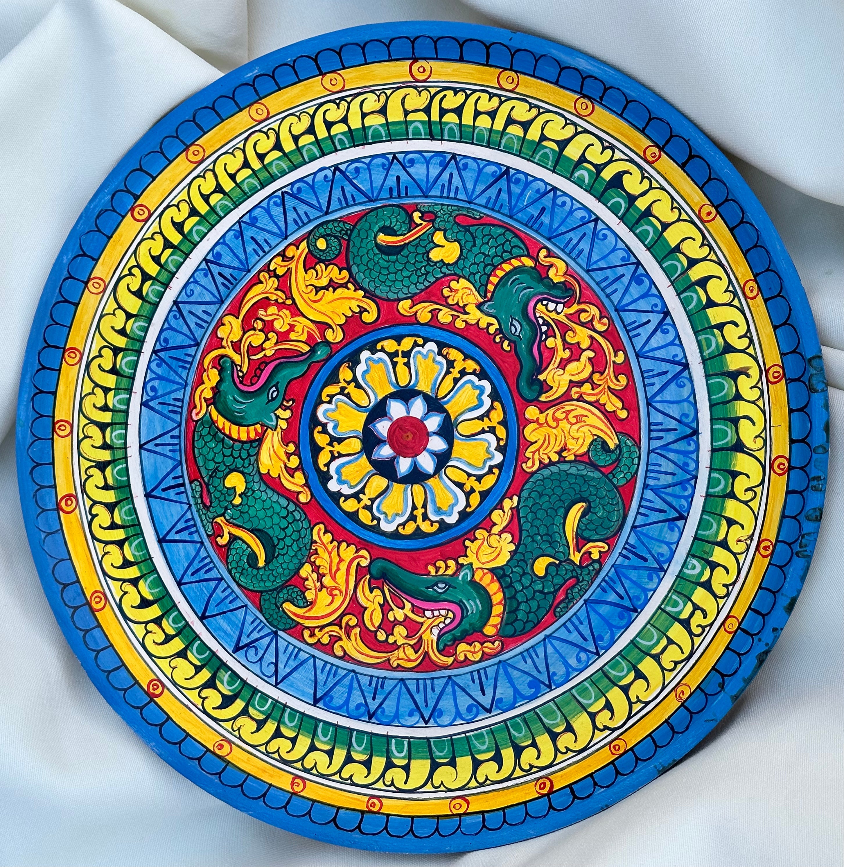 Decorative Plate with Dragons