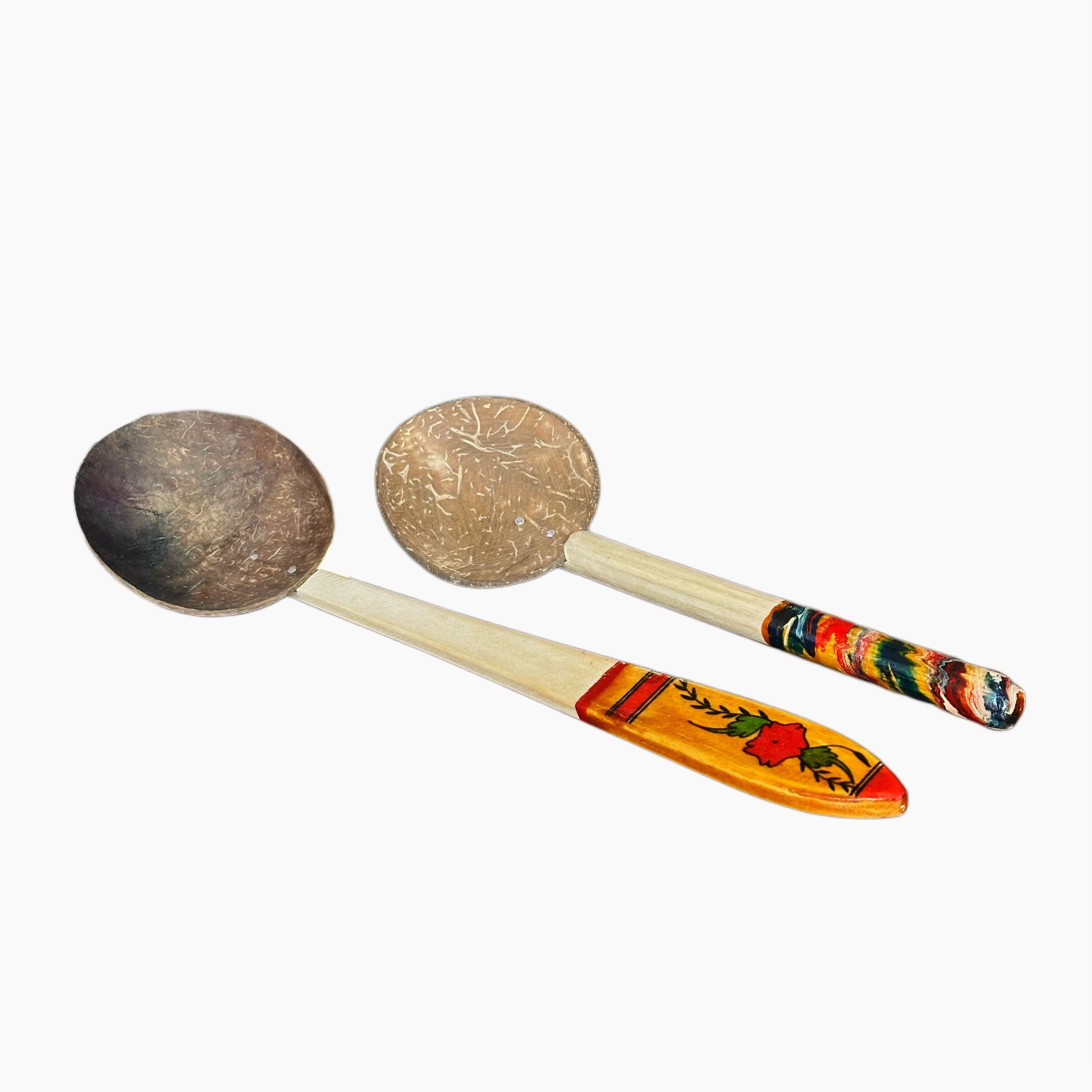 Coconut Spoon with Colors Handle