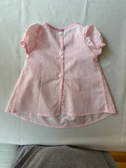 Puff Sleeve Embroidered Baby Girl's Dress with Bottoms