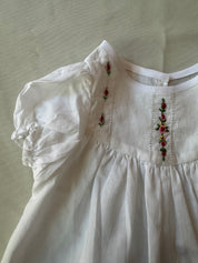 Puff Sleeve Embroidered Baby Girl's Dress with Bottoms