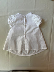 Puff Sleeve Embroidered Baby Girl's Dress with Bottoms