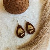 Coconut Shell Earrings in Beige