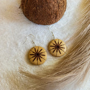 Coconut Shell Earrings in Beige